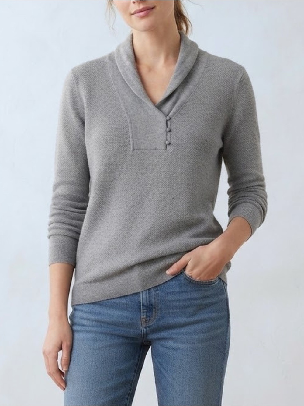 • 2/$15 • Eddie Bauer
Women’s Henley Shawl-Collar Knit Sweater